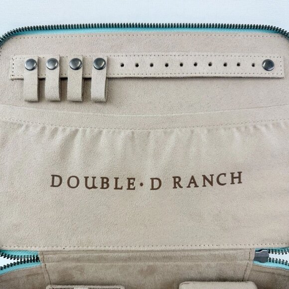 NEW DOUBLE D RANCH The Santa Fe Turquoise Leather Travel Jewelry Case Southwest - Picture 10 of 11